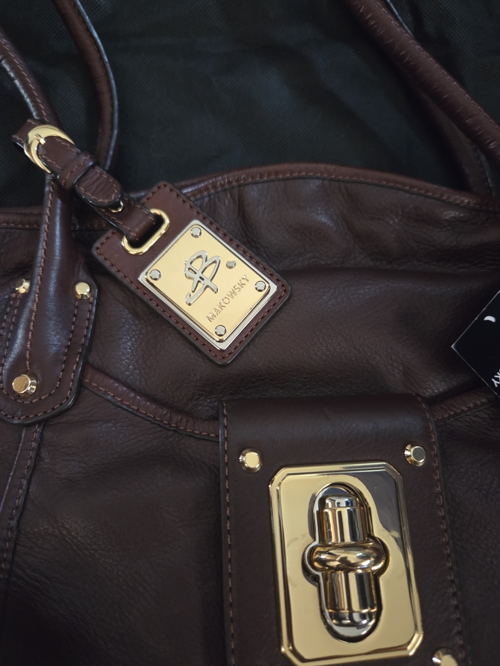B. Makowsky Burgundy Leather Tote Bag MSRP $298 - Picture 2 of 15